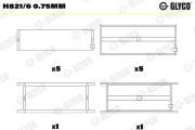 H821/6 0.75mm Lożisko kľukového hriadeľa GLYCO