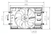 47916 Ventilátor chladenia motora NRF