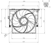 47956 Ventilátor chladenia motora NRF