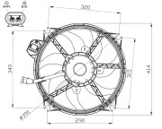 47965 Ventilátor chladenia motora NRF