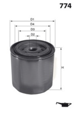 ELH4280 Olejový filter MECAFILTER