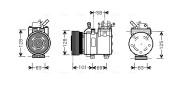 HYK166 Kompresor klimatizácie AVA QUALITY COOLING