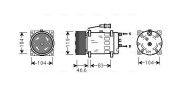 MNAK061 Kompresor klimatizácie AVA QUALITY COOLING