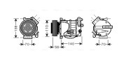 VOAK144 Kompresor klimatizácie AVA QUALITY COOLING