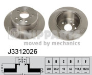 J3312026 Brzdový kotúč NIPPARTS