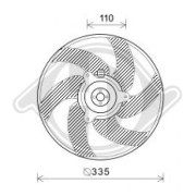 DCL1050 Ventilátor chladenia motora DIEDERICHS Climate DIEDERICHS