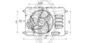 DCL1125 Ventilátor chladenia motora DIEDERICHS Climate DIEDERICHS