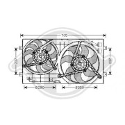 DCL1281 Ventilátor chladenia motora DIEDERICHS Climate DIEDERICHS