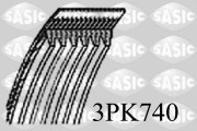 3PK740 Ozubený klinový remeň SASIC