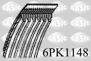6PK1148 Ozubený klinový remeň SASIC