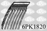 6PK1820 ozubený klínový řemen SASIC