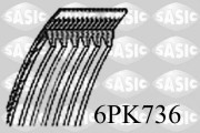 6PK736 ozubený klínový řemen SASIC