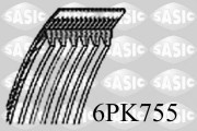 6PK755 ozubený klínový řemen SASIC
