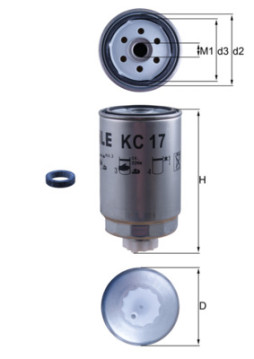 KC 17D Palivový filter MAHLE