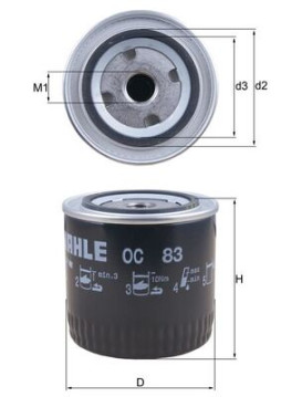 OC 83 Olejový filter MAHLE