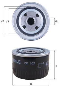 OC 102 Olejový filter MAHLE