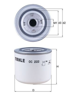 OC 222 Olejový filter MAHLE