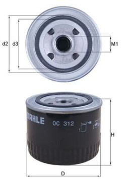 OC 312 Olejový filter MAHLE