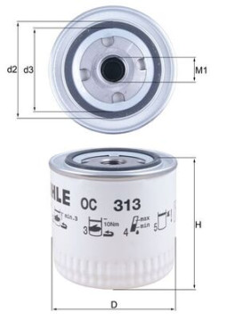 OC 313 Olejový filter MAHLE