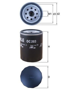 OC 203 Olejový filter MAHLE