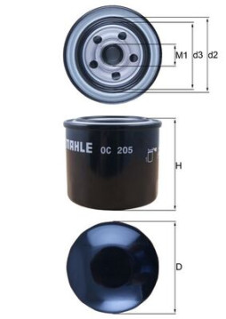 OC 205 Olejový filter MAHLE