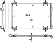 AC 667 000P Kondenzátor klimatizácie PREMIUM LINE MAHLE