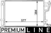 AC 697 000P Kondenzátor klimatizácie PREMIUM LINE MAHLE