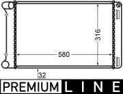 CR 125 000P Chladič motora PREMIUM LINE MAHLE