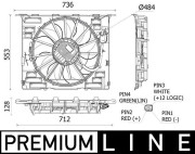 CFF 535 000P Ventilátor chladenia motora PREMIUM LINE MAHLE
