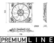 CFF 542 000P Ventilátor chladenia motora PREMIUM LINE MAHLE