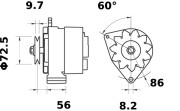 MG 628 Alternátor MAHLE