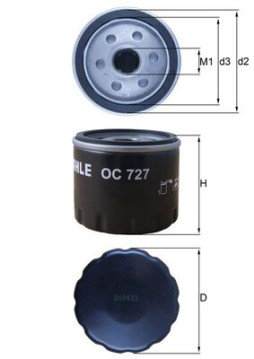 OC 727 Olejový filter MAHLE