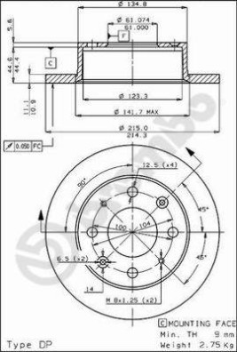 BS 7258 Brzdový kotúč BRECO