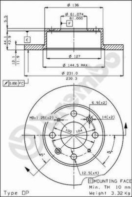 BS 7323 Brzdový kotúč BRECO