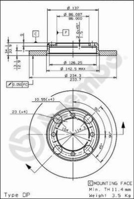 BS 7548 Brzdový kotúč BRECO