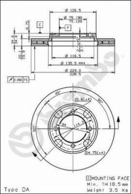 BS 7983 Brzdový kotúč BRECO