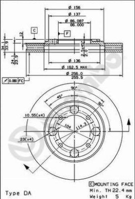 BS 8183 Brzdový kotúč BRECO