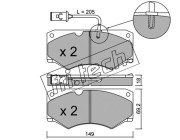 016.3 Sada brzdových platničiek kotúčovej brzdy fri.tech.