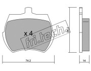 021.0 Sada brzdových platničiek kotúčovej brzdy fri.tech.