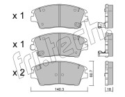 1164.0 Sada brzdových platničiek kotúčovej brzdy fri.tech.