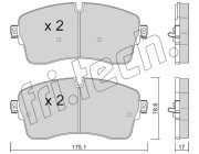 1250.0 Sada brzdových platničiek kotúčovej brzdy fri.tech.