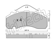 612.0 Sada brzdových platničiek kotúčovej brzdy fri.tech.