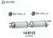14.6112 Stredný tlmič výfuku ASSO