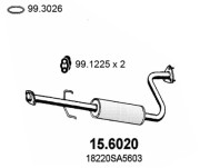 15.6020 Stredný tlmič výfuku ASSO