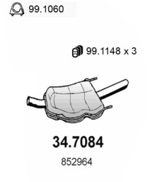 34.7084 Koncový tlmič výfuku ASSO