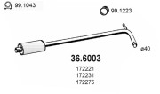 36.6003 Stredný tlmič výfuku ASSO