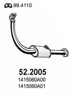 52.2005 Predný tlmič výfuku ASSO