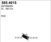 585.4015 Prużný diel výfuku ASSO