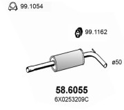 58.6055 Stredný tlmič výfuku ASSO