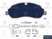 1051289 Sada brzdových platničiek kotúčovej brzdy AKRON-MALÒ